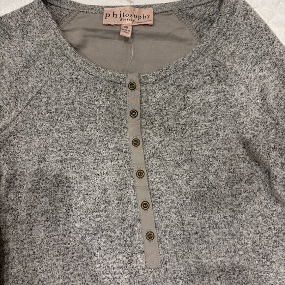 Philosophy Heather Gray Knit above knee Dress with Buttons xs - Picture 4 of 6